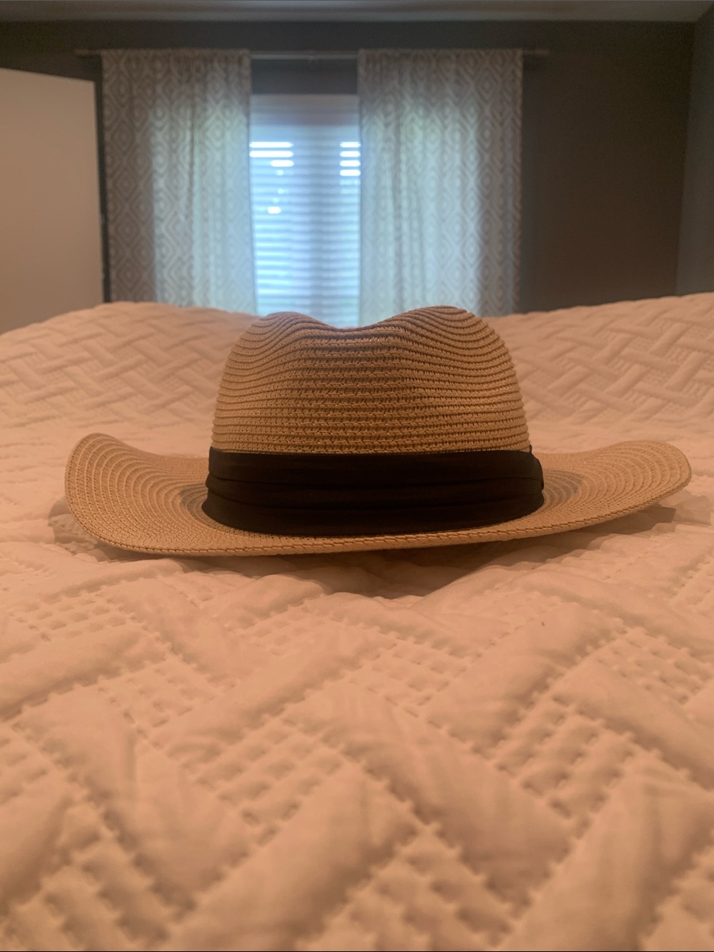 Straw Hat with Black Band - Classic Summer Accessory